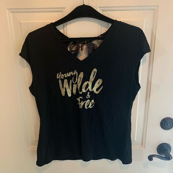 Ellie Wilde Black Top with Tie Back size 2XL - Picture 5 of 5